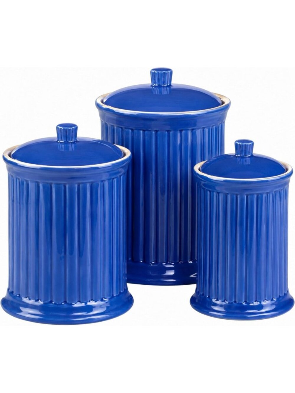 Set of 3 Blue Canisters - 88 Oz Kitchen Storage Containers for Home Organization
